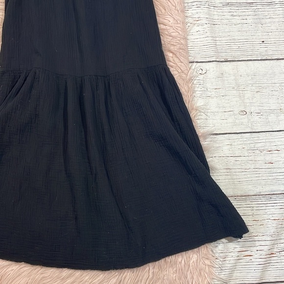 Nation LTD Mariel Off the Shoulder Gauze Cotton Midi Dress in Black - Picture 8 of 10